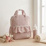 Mochila maternal Praliné vichy moka - Imagen 3