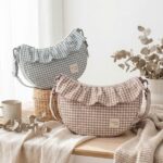 Bolso Crossbody góndola Praliné vichy moka - Imagen 5