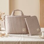 Bolso Canastilla Praliné Rayas moka - Imagen 3