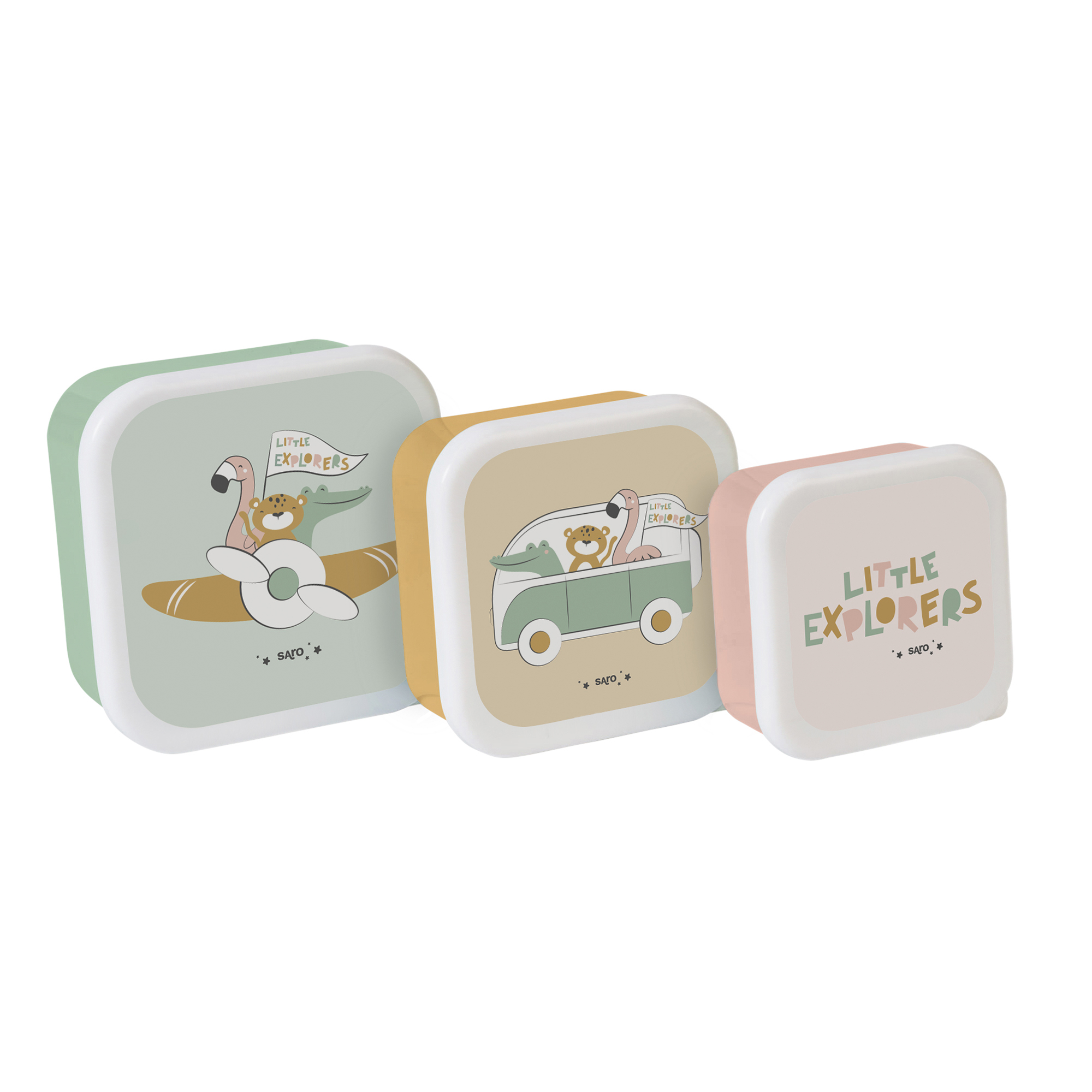 70013_A Set de 3 cajitas para alimentos Little explorers - Imagen 1