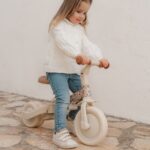 Triciclo 4 en 1 con barra blanco flores - Imagen 3