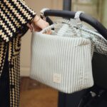 Bolso Canastilla Praliné Rayas matcha - Imagen 3
