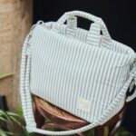 Bolso Canastilla Praliné Rayas matcha - Imagen 7