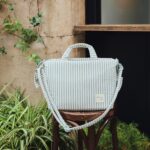 Bolso Canastilla Praliné Rayas matcha - Imagen 8