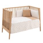 Colcha con protector para cuna de 60 Senda beige