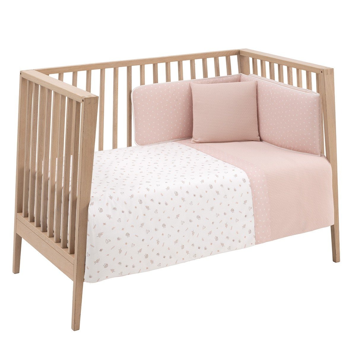 imgi_17_jgo-2-pcsfnordica-cuna-70-calma-rosa-110x170x3-cm Funda nórdica con protector para cuna de 70 Calma rosa - Imagen 1