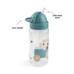 Botella infantil con caña 350ml. Tiny Farm Azul - Imagen 3