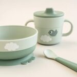 Vajilla infantil Happy Clouds Verde - Imagen 3