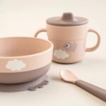 Vajilla infantil Happy Clouds Rosa - Imagen 4