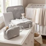 Maleta para el hospital Little Bloom Vichy Gris - Imagen 3