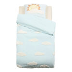 Funda nórdica infantil de cama + Cojín Clouds azul