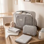 Maleta para el hospital Little Bloom Vichy Gris - Imagen 2