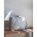Maleta para el hospital Little Bloom Vichy Gris - Imagen 4