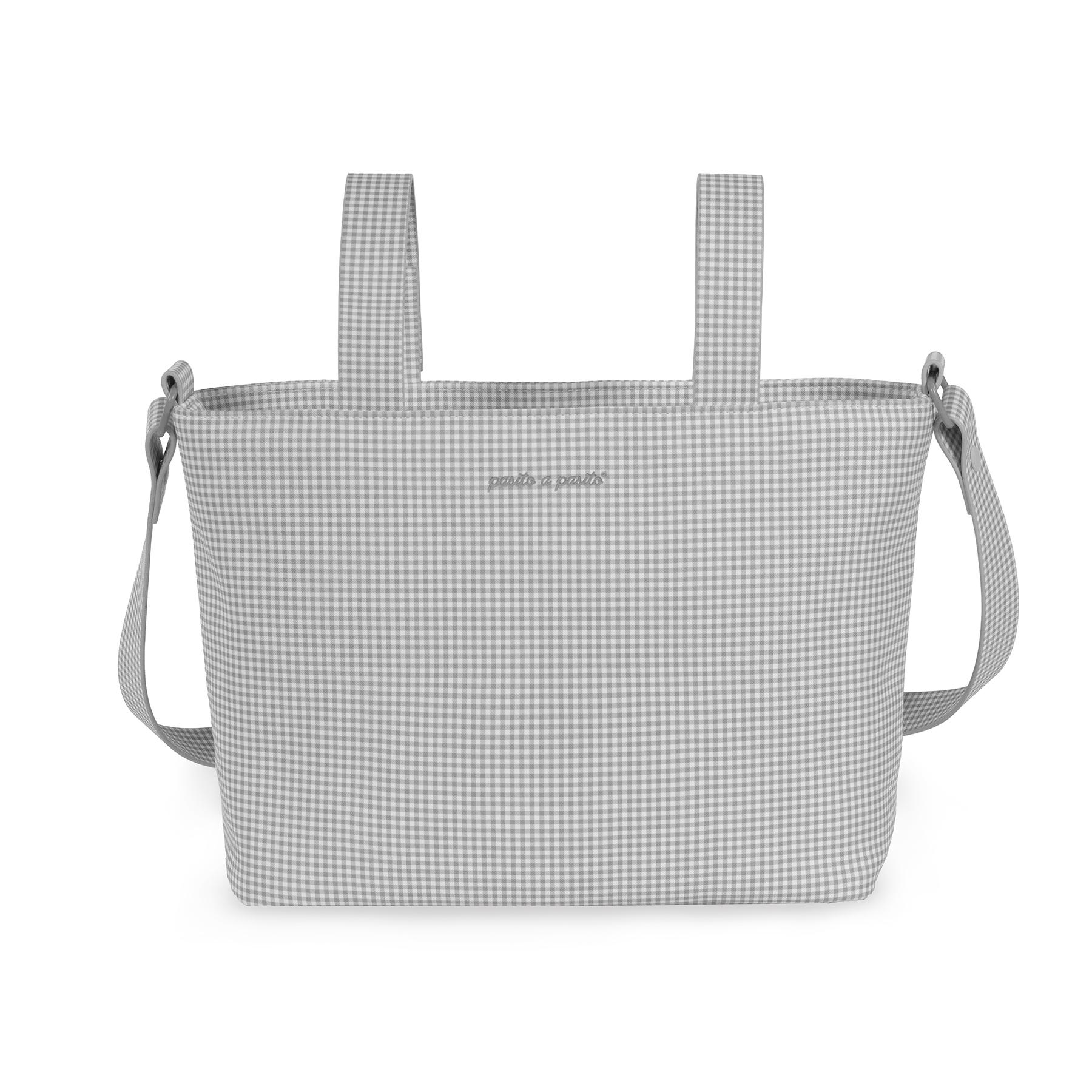 1120900601_a Bolso Crossbody Piel Little Bloom Vichy Gris - Imagen 1