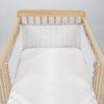 Protector de Cuna (Chichonera) 120x60 cm Little Bloom Flor Gris - Imagen 2