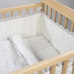 Protector de Cuna (Chichonera) 120x60 cm Little Bloom Flor Gris - Imagen 6