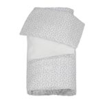 Edredón con sábana bajera y Almohada Little Bloom Flor Gris para cuna