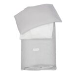 Edredón con sábana bajera y Almohada Little Bloom Vichy Gris para cuna