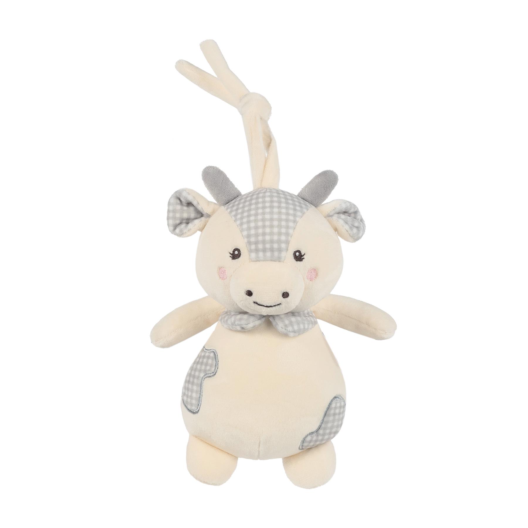 1120900657_a Peluche Musical de Vaquita Little Bloom Gris para Bebé - Imagen 1