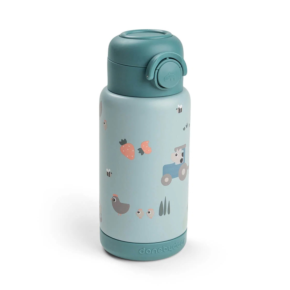 imgi_17_1061122 Botella Térmica con Pajita Tiny Farm Azul 340ml - Imagen 1