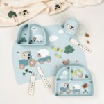 Plato con tres compartimentos Tiny Farm Azul - Imagen 2
