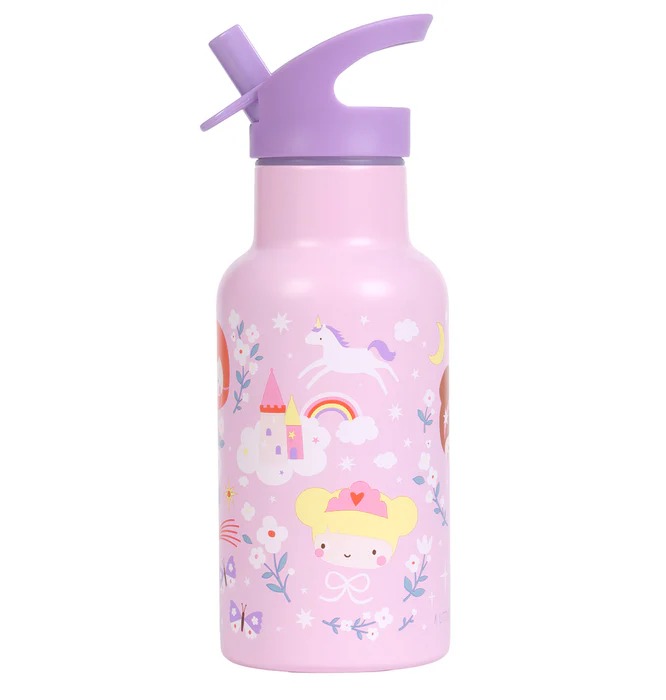 imgi_112_DBSSPR99-LR-1-Stainless-steel-drink-bottle-Princesses Botella Infantil de Acero Inoxidable Princesas - A Little Lovely Company - Imagen 1