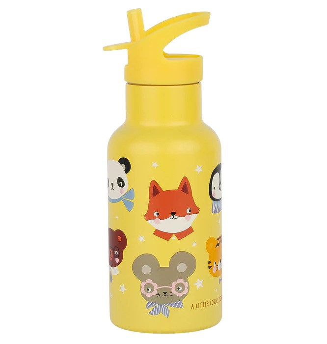 imgi_116_DBSSAF87-LR-2-Stainless-steel-drink-bottle-Animal-friends Botella Infantil de Acero Inoxidable Animales - A Little Lovely Company - Imagen 1