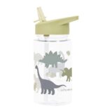 Botella Infantil de Tritán con Pajita Dinos - A Little Lovely Company