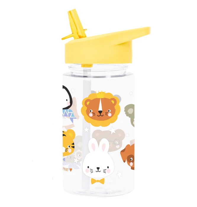 imgi_118_DBAFYE90-LR-1-Drink-bottle-Animal-friends Botella Infantil de Tritán con Pajita Animales - A Little Lovely Company - Imagen 1