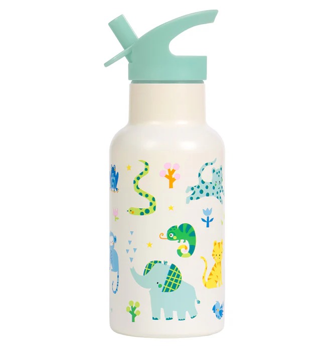 imgi_118_DBSSJU101-LR-2-Stainless-steel-drink-bottle-Jungle Botella Infantil de Acero Inoxidable Jungla - A Little Lovely Company - Imagen 1