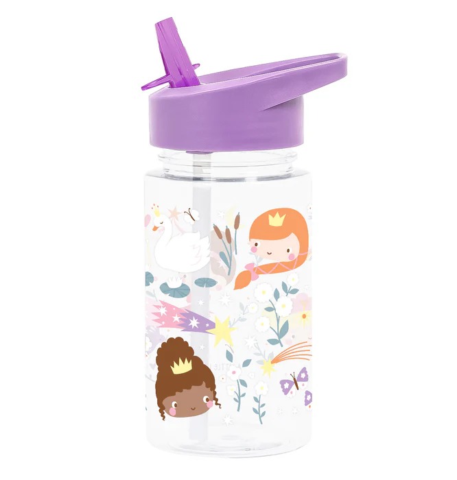 imgi_127_DBPRPU94-LR-1-Drink-bottle-Princesses Botella Infantil de Tritán con Pajita Princesas - A Little Lovely Company - Imagen 1
