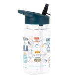 Botella Infantil de Tritán con Pajita Robots - A Little Lovely Company - Imagen 5
