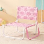 Silla de playa plegable infantil Palmeras rosa