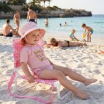 Silla de playa plegable infantil Palmeras rosa - Imagen 2