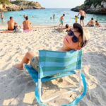 Silla de playa plegable infantil Rayas azul y verde - Imagen 5