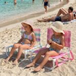Silla de playa plegable infantil Palmeras rosa - Imagen 7