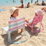 Silla de playa plegable infantil Palmeras rosa - Imagen 8