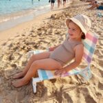 Silla de playa plegable infantil Rayas multicolor - Imagen 2