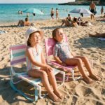 Silla de playa plegable infantil Palmeras rosa - Imagen 5