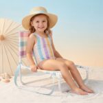 Silla de playa plegable infantil Rayas multicolor - Imagen 5