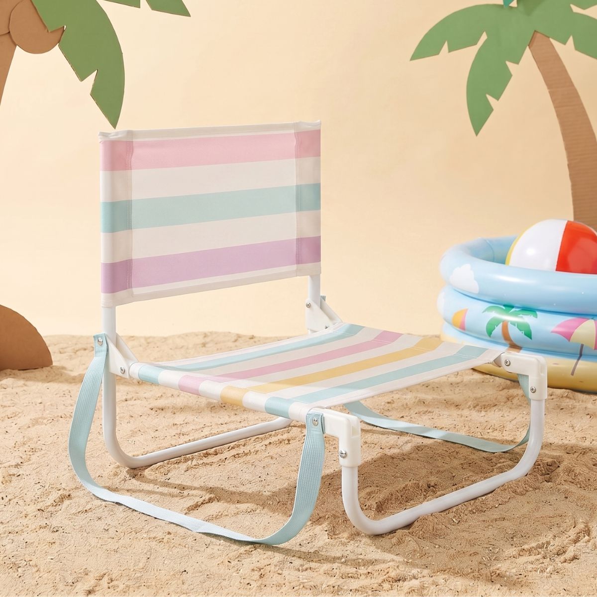8 Silla de playa plegable infantil Rayas multicolor - Imagen 1