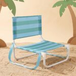 Silla de playa plegable infantil Rayas azul y verde