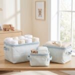 Pack de 3 cestas de almacenaje rayas azul - Imagen 2
