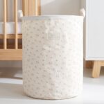 Cesto de Almacenamiento Blanco con flores - Imagen 2