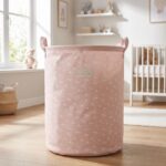 Cesto de Almacenamiento Rosa con flores