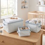 Pack de 3 cestas de almacenaje rayas azul - Imagen 4