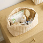 Neceser de Algodón Beige Liso pequeño