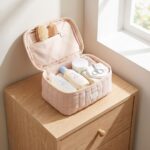 Neceser de Algodón Vanity Beige Liso - Imagen 2
