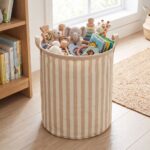 Cesta de almacenaje rayas beige - Imagen 3