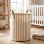 Cesta de almacenaje rayas beige - Imagen 4
